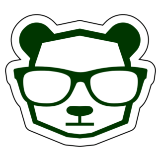 Intellectual Panda Wearing Glasses Sticker (Dark Green)